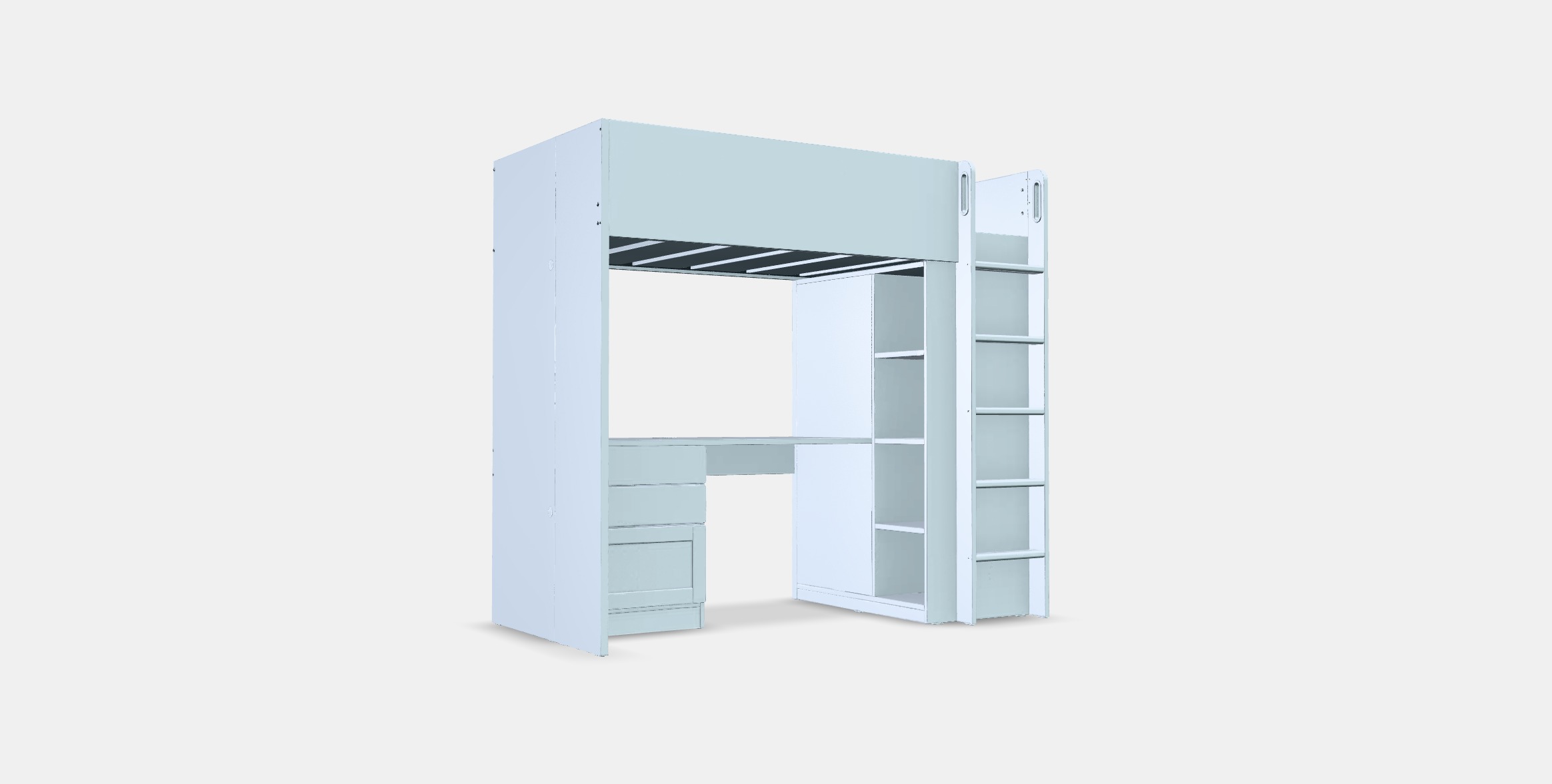 SMASTAD Loft bed 1 Low-poly 3D model_2
