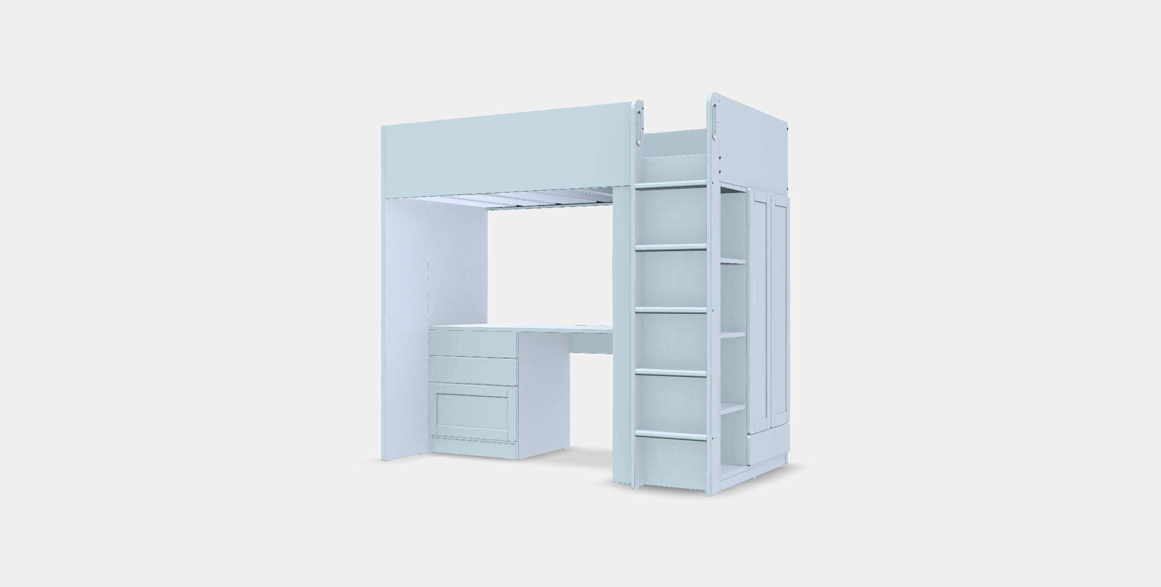 SMASTAD Loft bed 1 Low-poly 3D model_12