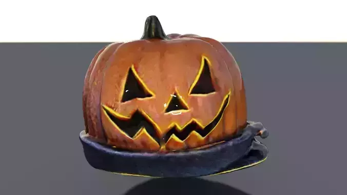 Pumpkin hat Low-poly 3D model