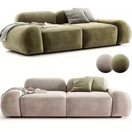 Divano Componibile 3 Posti in Boucle Wolke 3D model