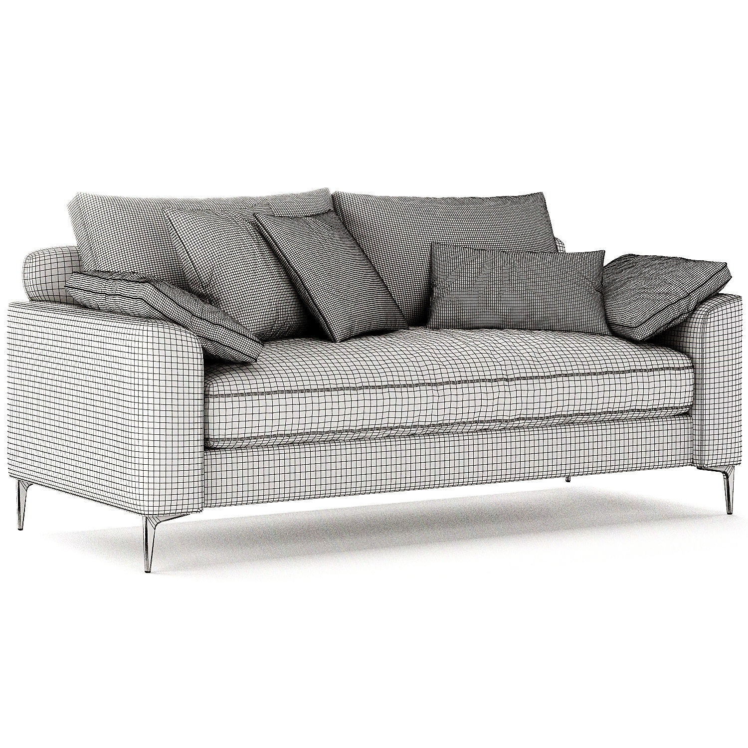 Santiago Pillow Arm Sofa 3D model_4