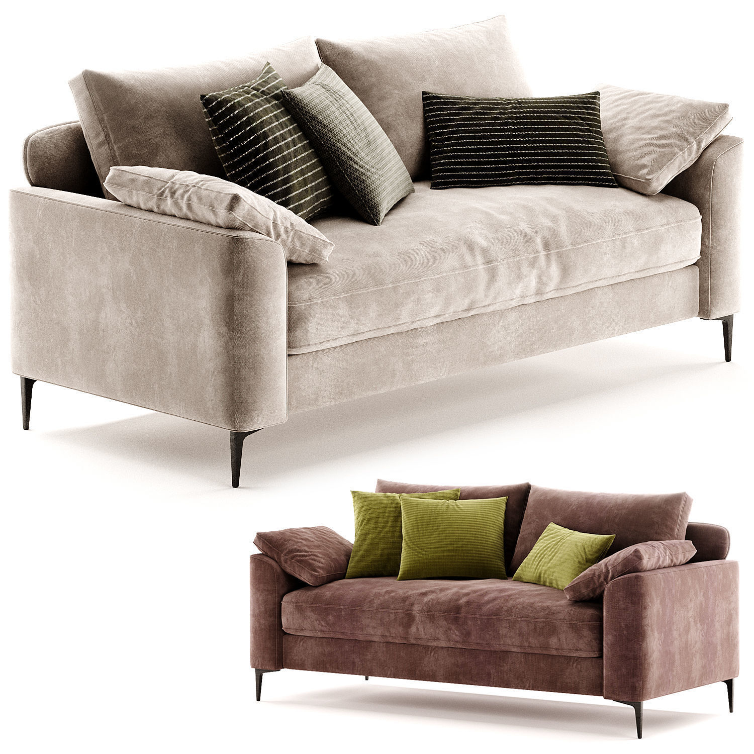 Santiago Pillow Arm Sofa 3D model_2