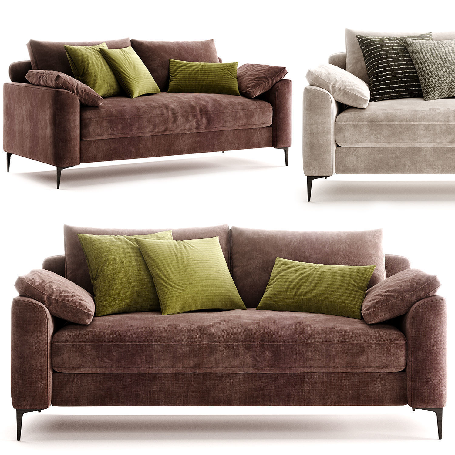 Santiago Pillow Arm Sofa 3D model_1
