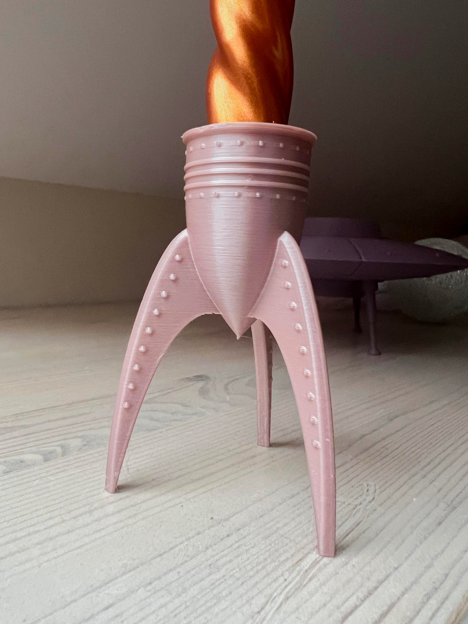 Space ship candle holder 3D print model_3