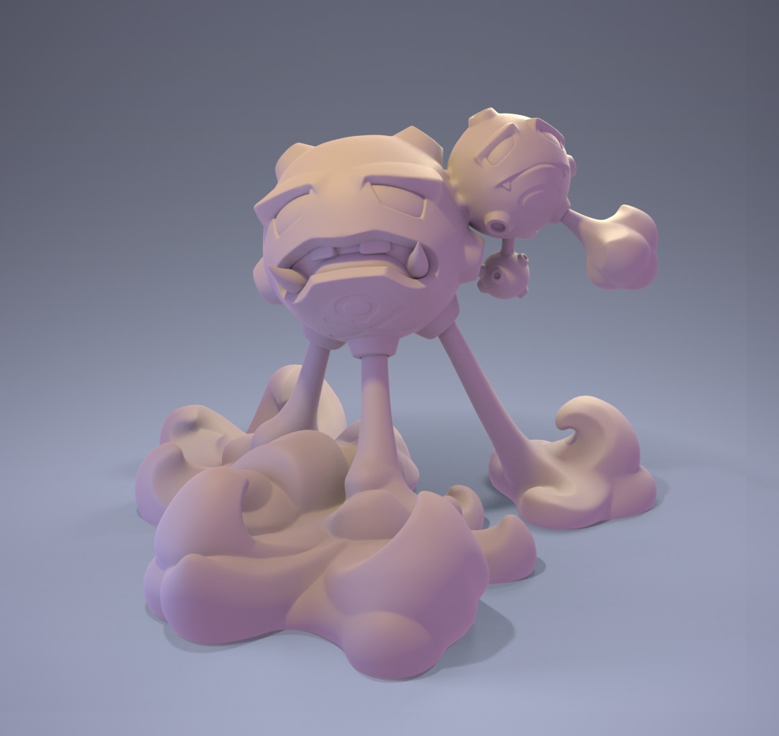 Weezing Figurine 3D print model_1