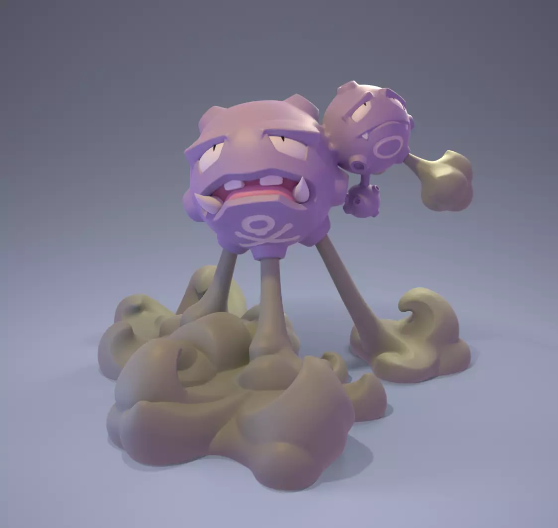 Weezing Figurine 3D print model_0