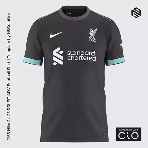 Nike 24-25 DRI-FIT ADV Football Shirt 1 Template for CLO 3D