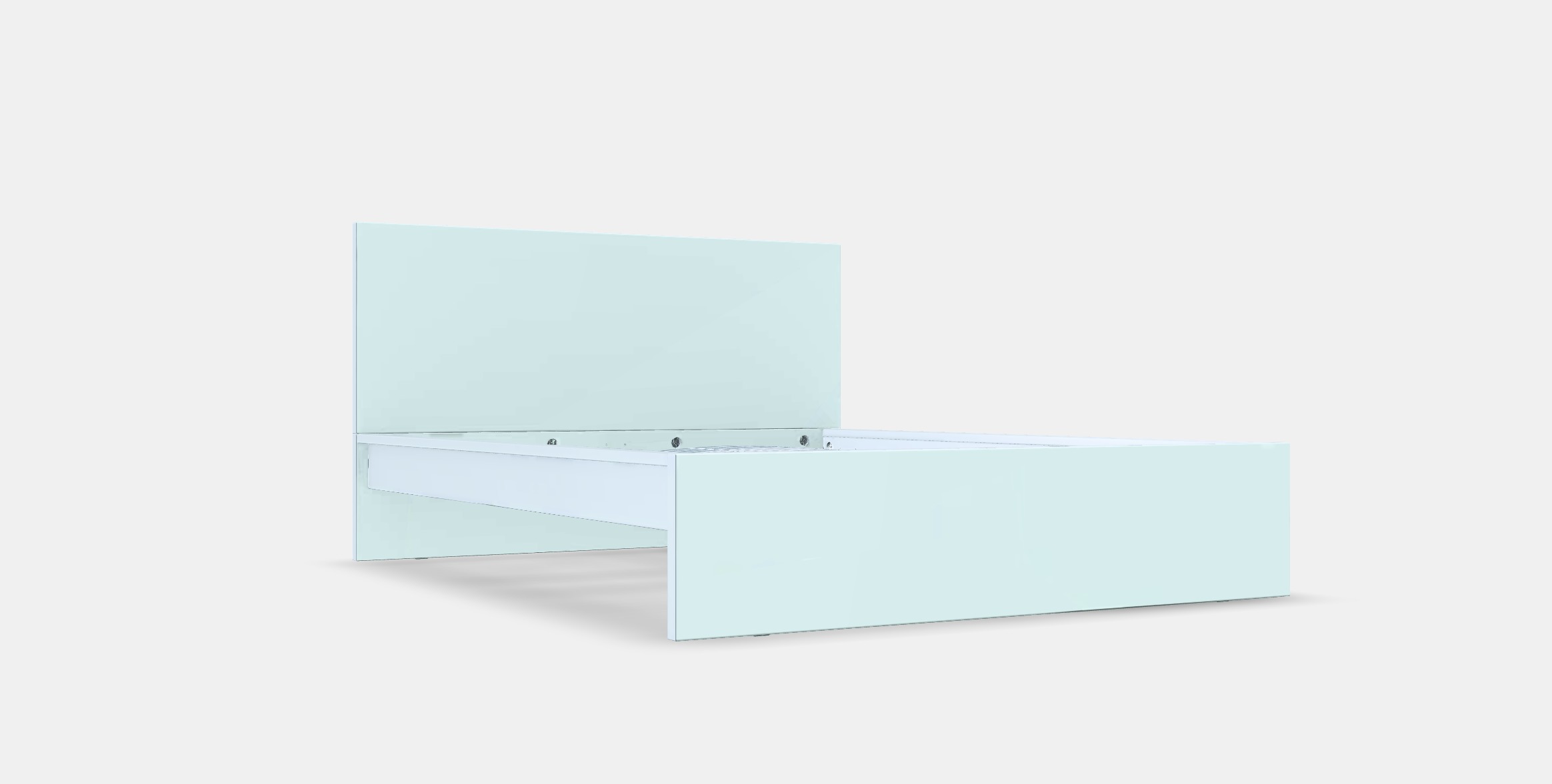 MALM Bed frame high w 2 storage boxes 8 Low-poly 3D model_9