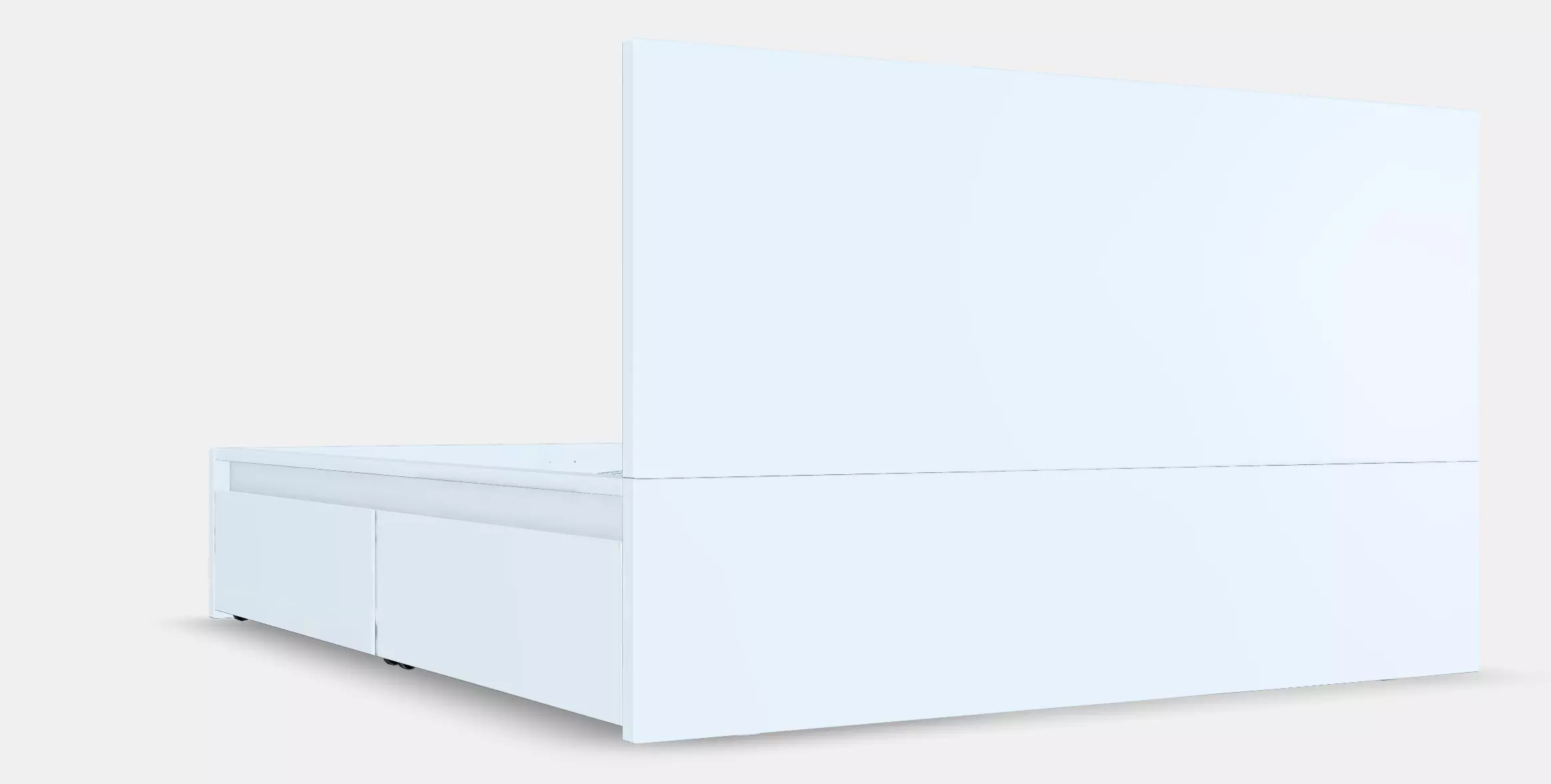 MALM Bed frame high w 2 storage boxes 8 Low-poly 3D model_0