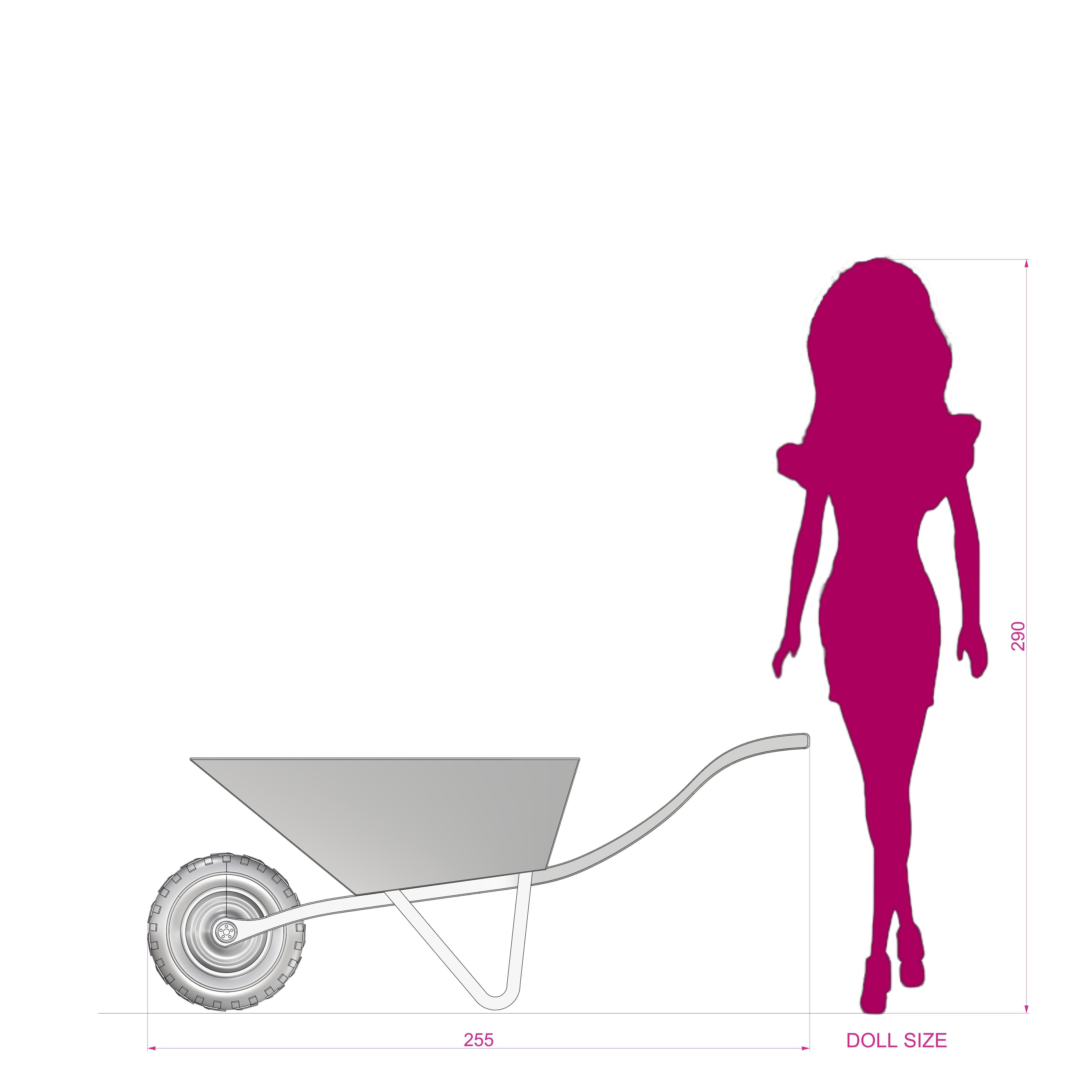 Barrow model for Barbie dollhouse furniture toy  3D print model_4