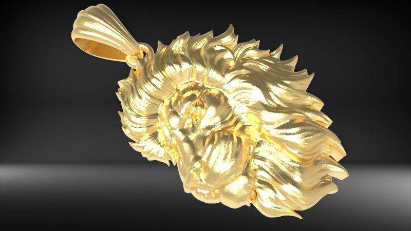 Lion Pendant 3D print model_2