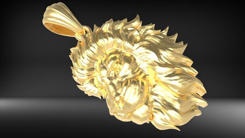 Lion Pendant 3D print model_4