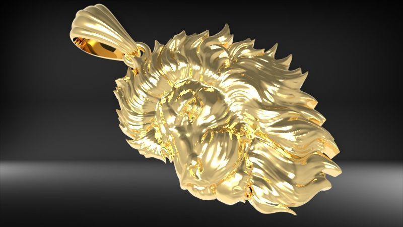 Lion Pendant 3D print model_3