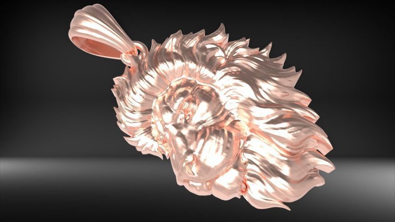 Lion Pendant 3D print model_9