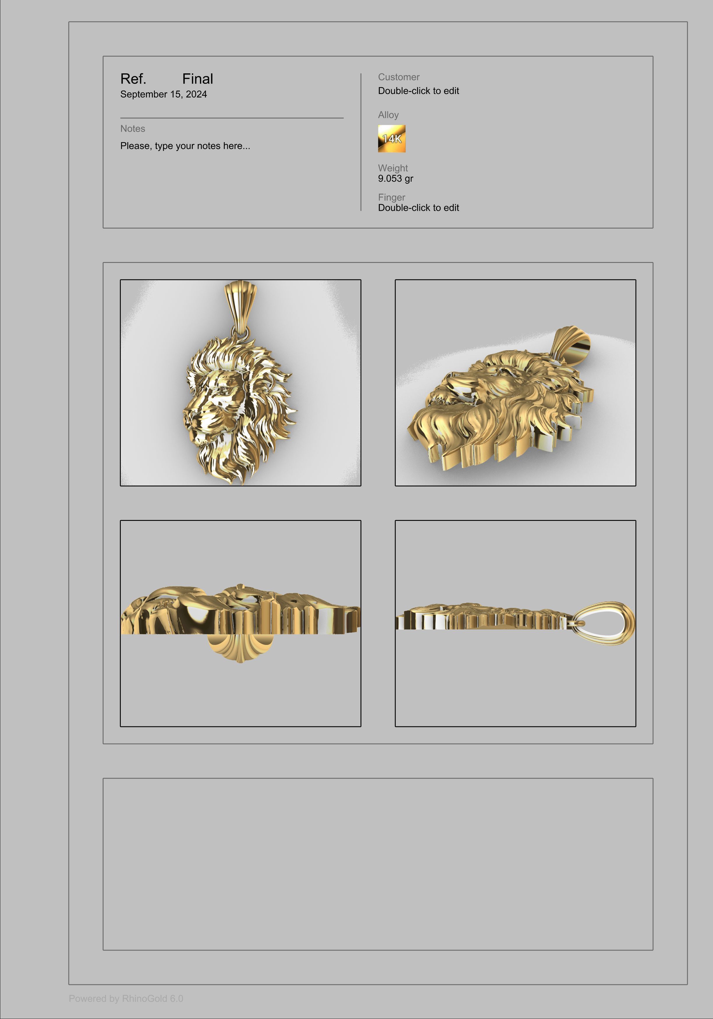 Lion Pendant 3D print model_15