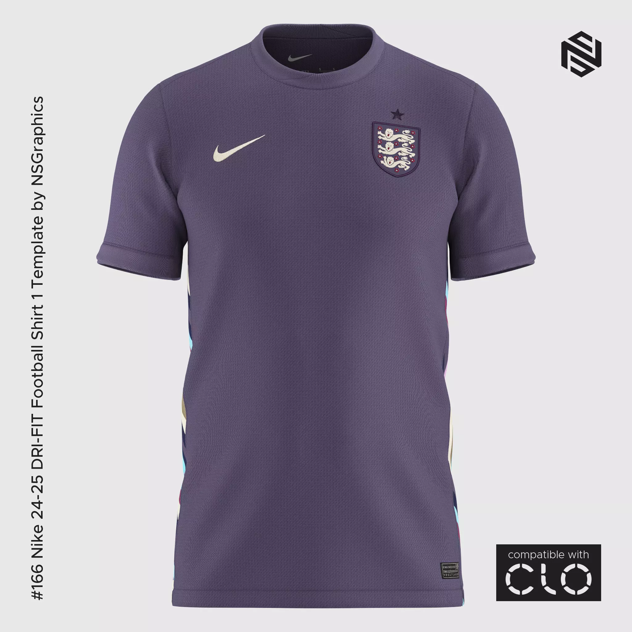 Nike 24-25 DRI-FIT Football Shirt 1 Template for CLO 3D 3D model