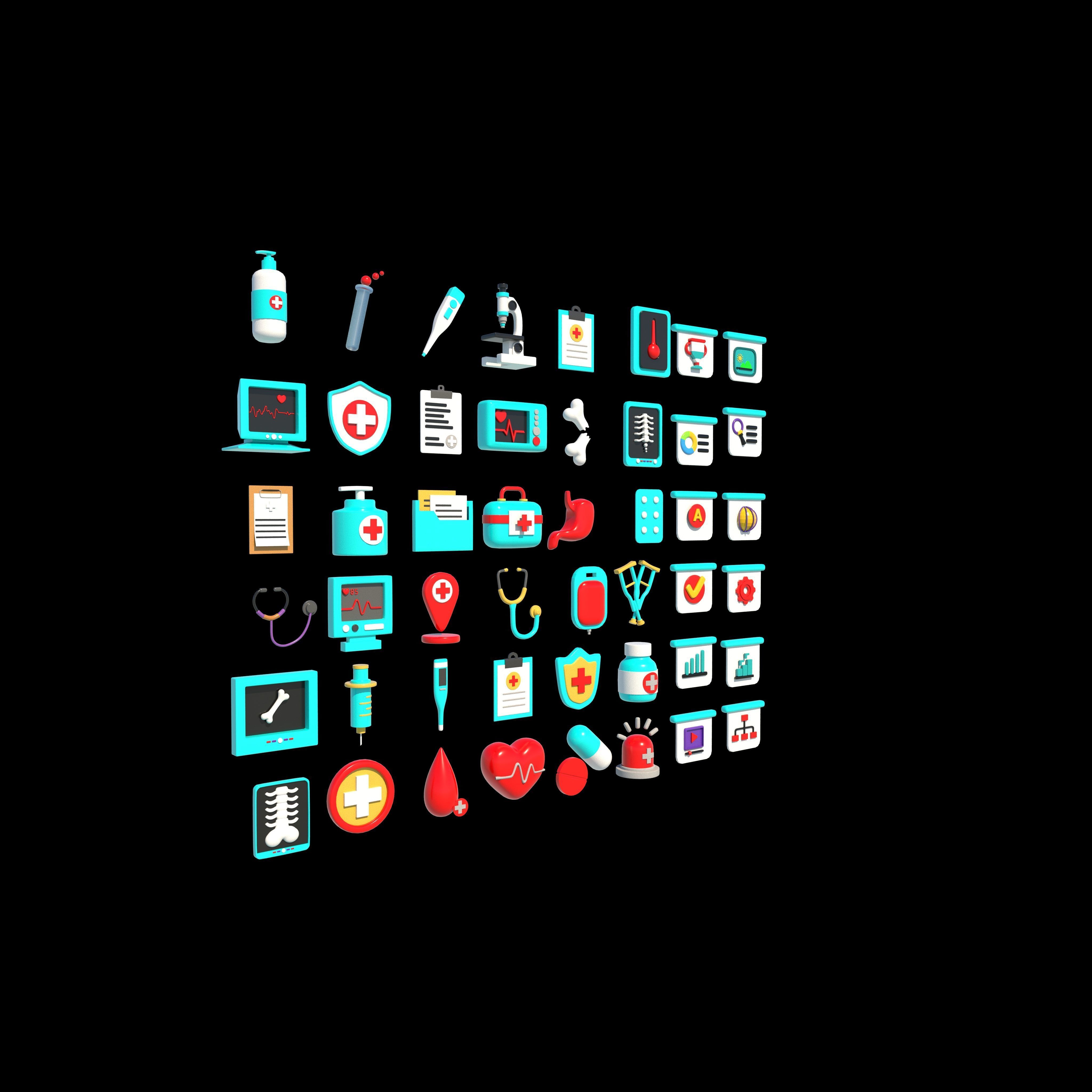 icon set 48 pic 3D model_8