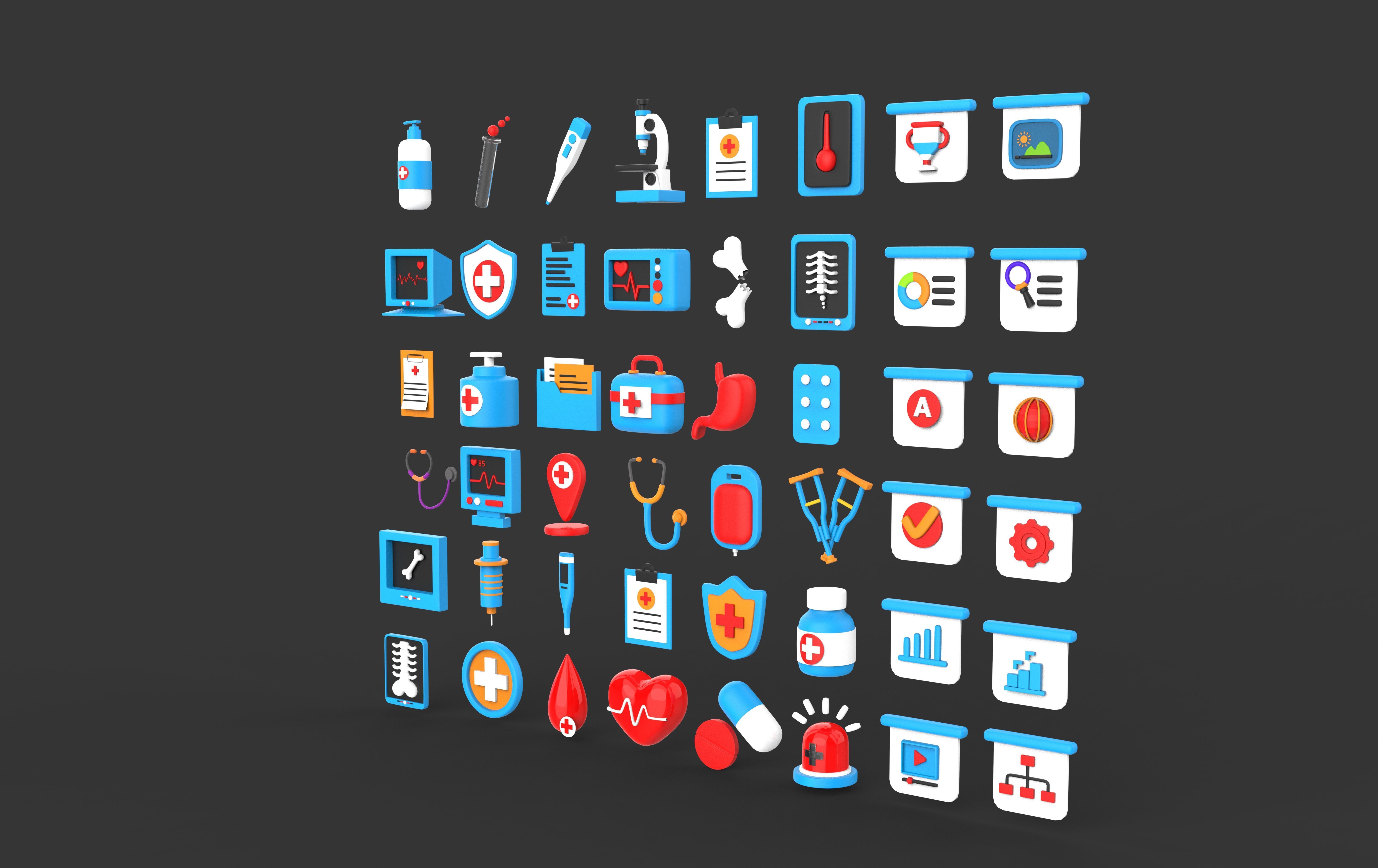icon set 48 pic 3D model_3