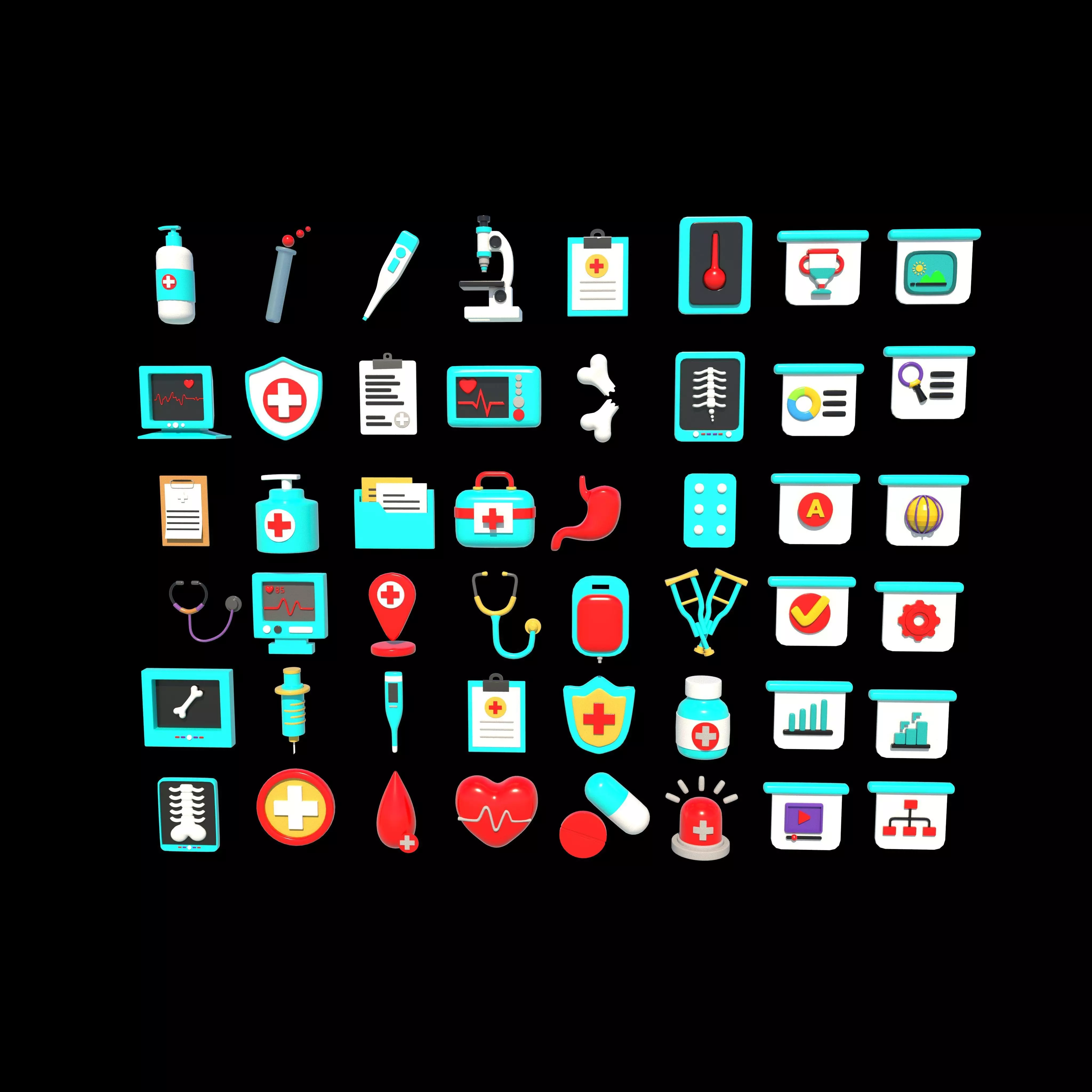 icon set 48 pic 3D model_0