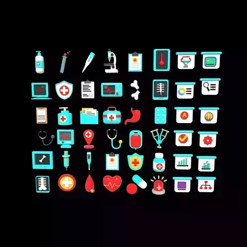 icon set 48 pic 3D model