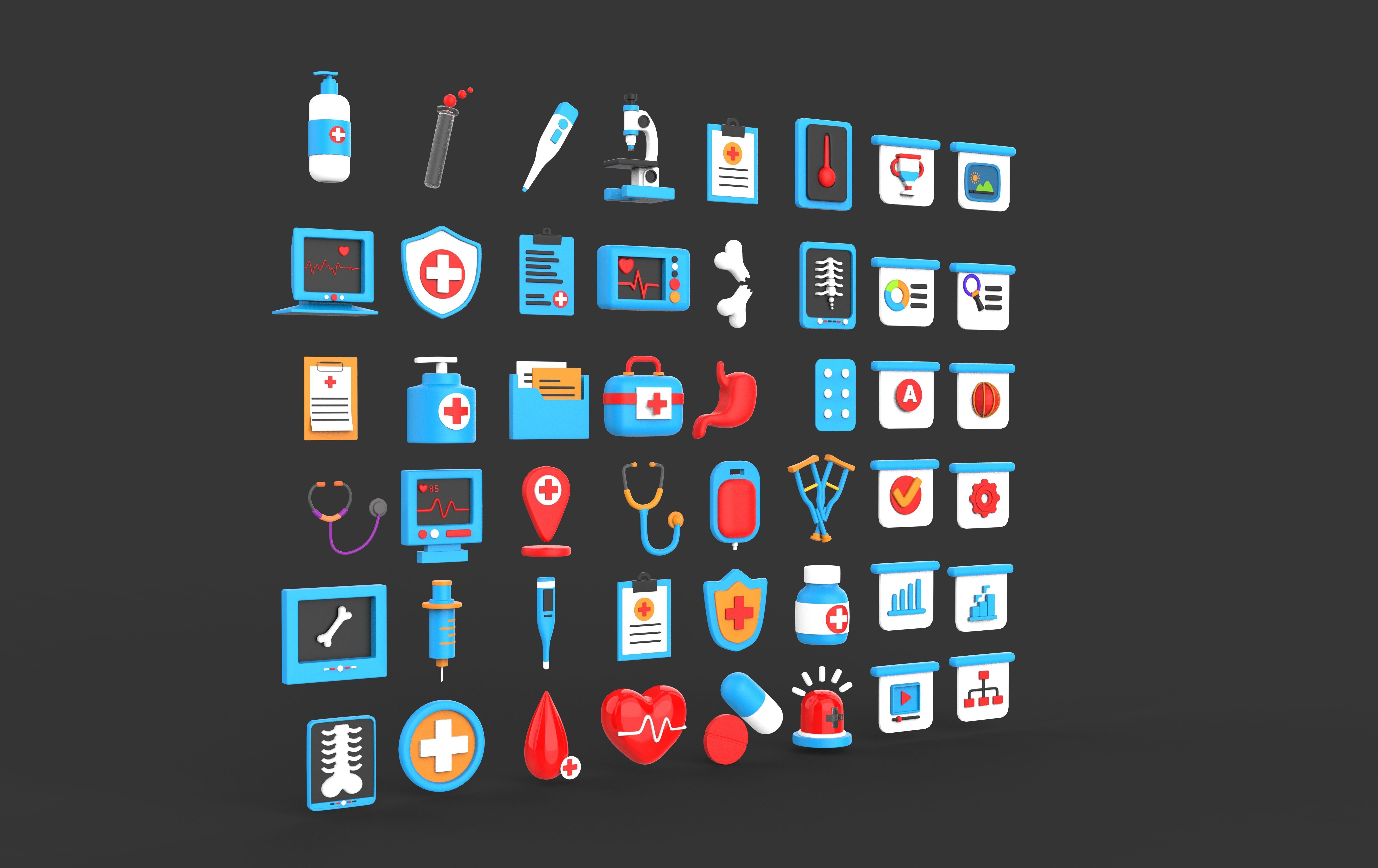 icon set 48 pic 3D model_4