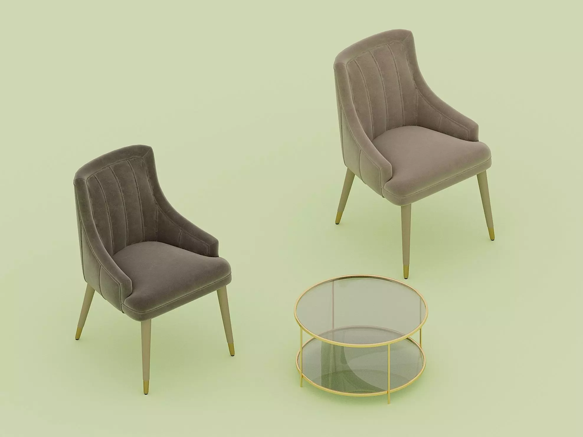 chair set and club table 3D model