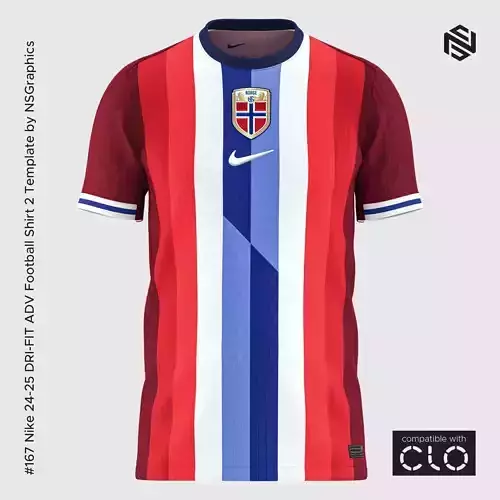 Nike 24-25 DRI-FIT ADV Football Shirt 2 Template for CLO 3D