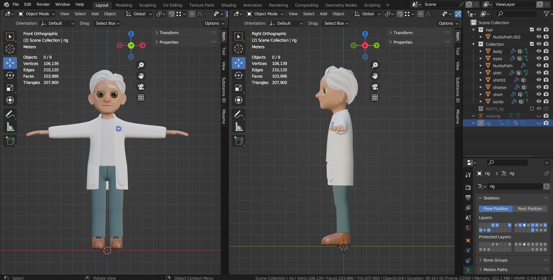 doctor man cartoon character Low-poly 3D model_6