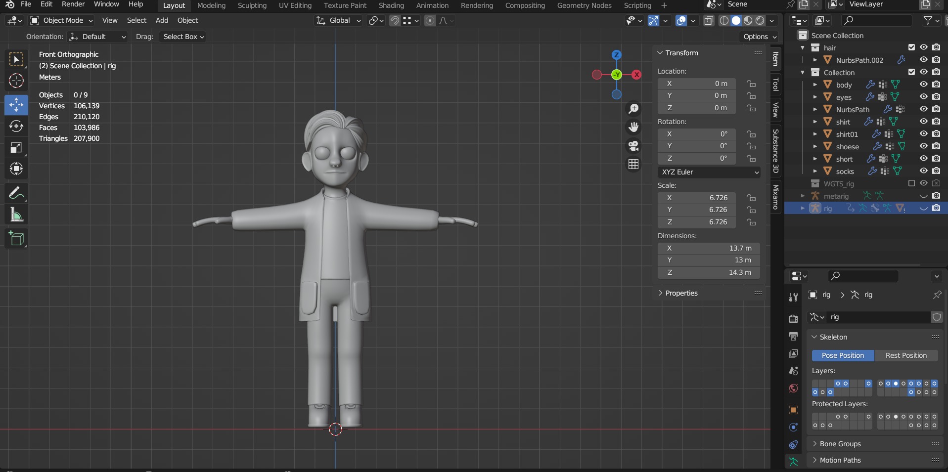 doctor man cartoon character Low-poly 3D model_5