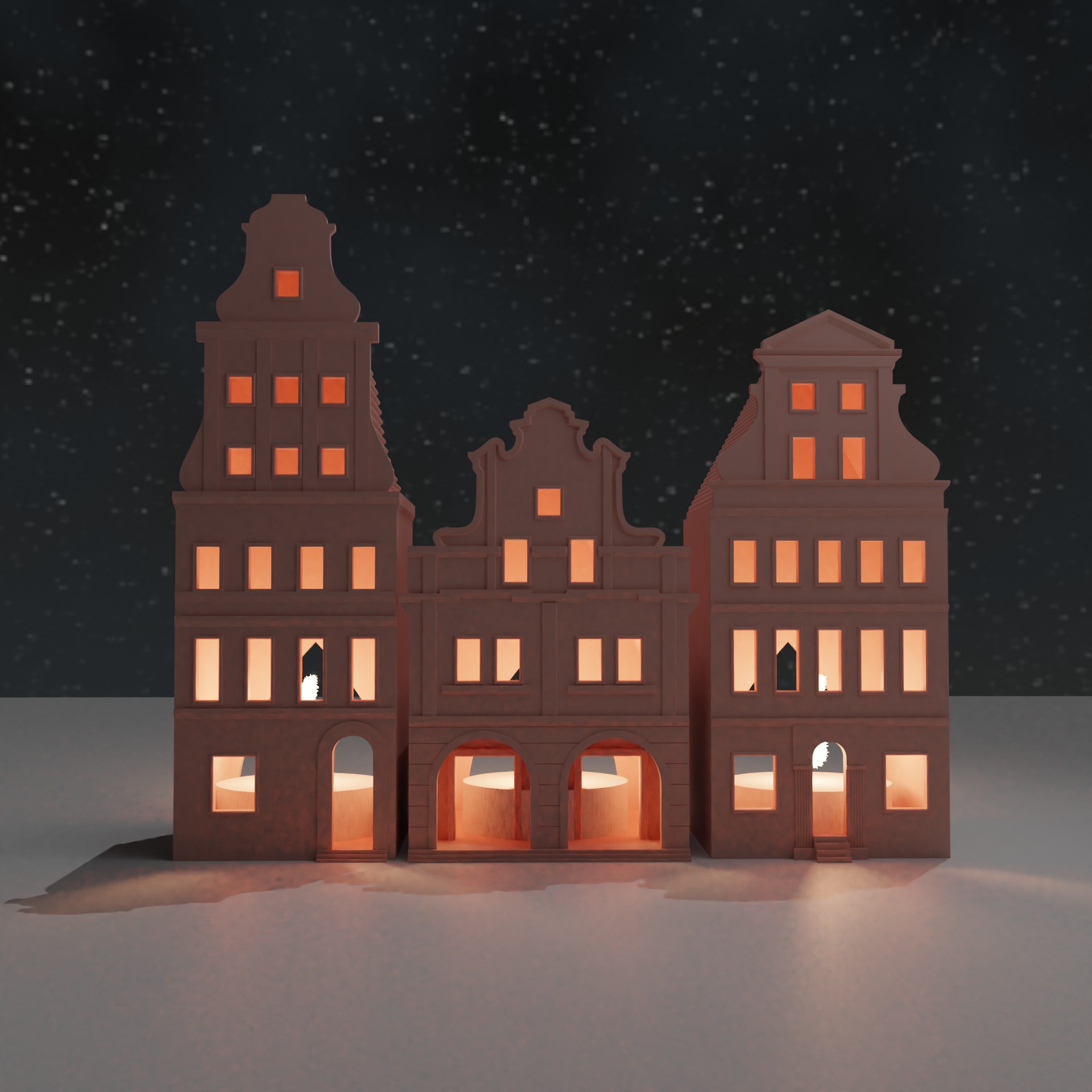 Christmas decor - candle holders  3D print model_1