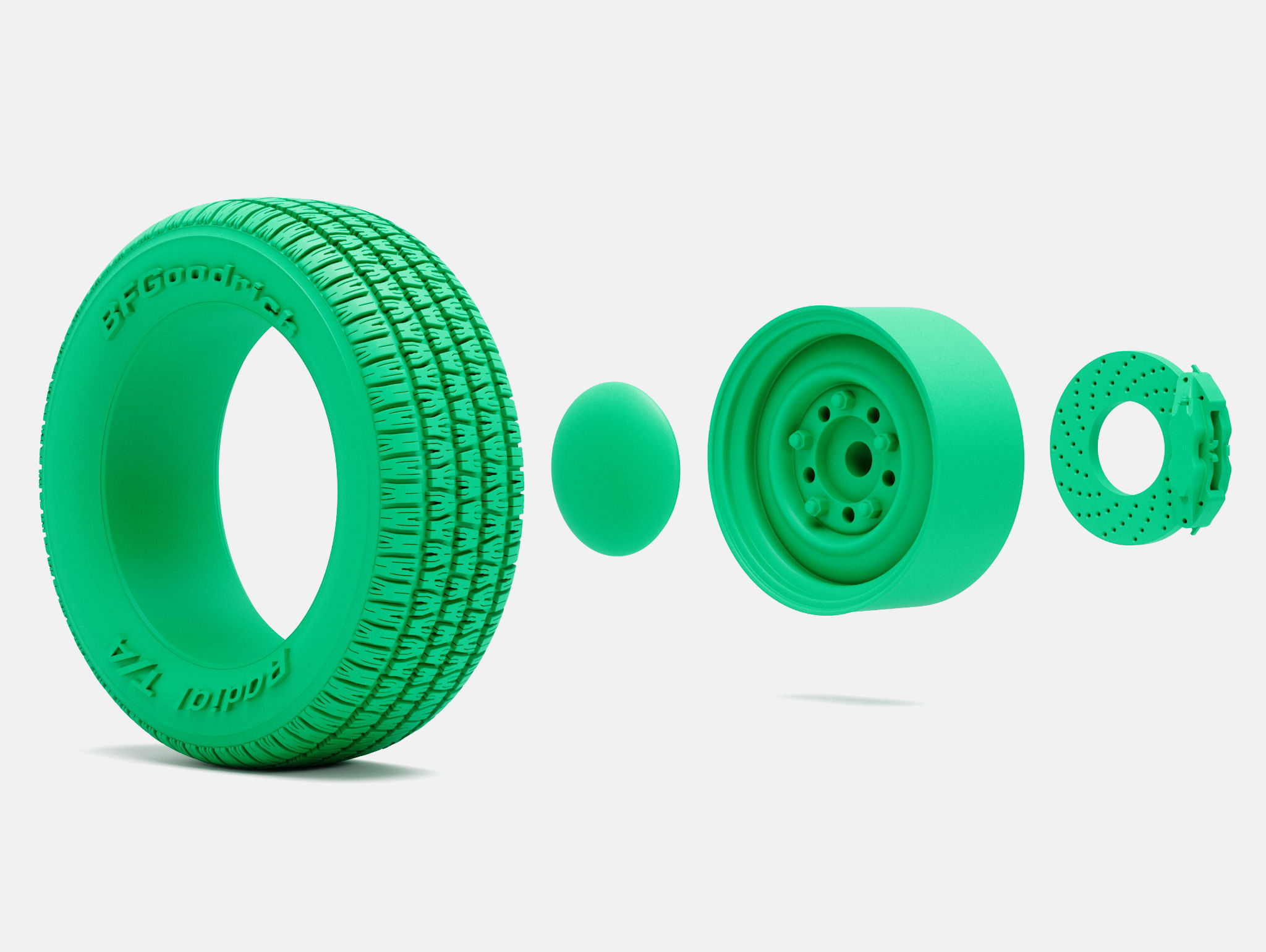 15x7 Smoothie Wheel BFGoodrich Radial TA Tire 3D print model_4