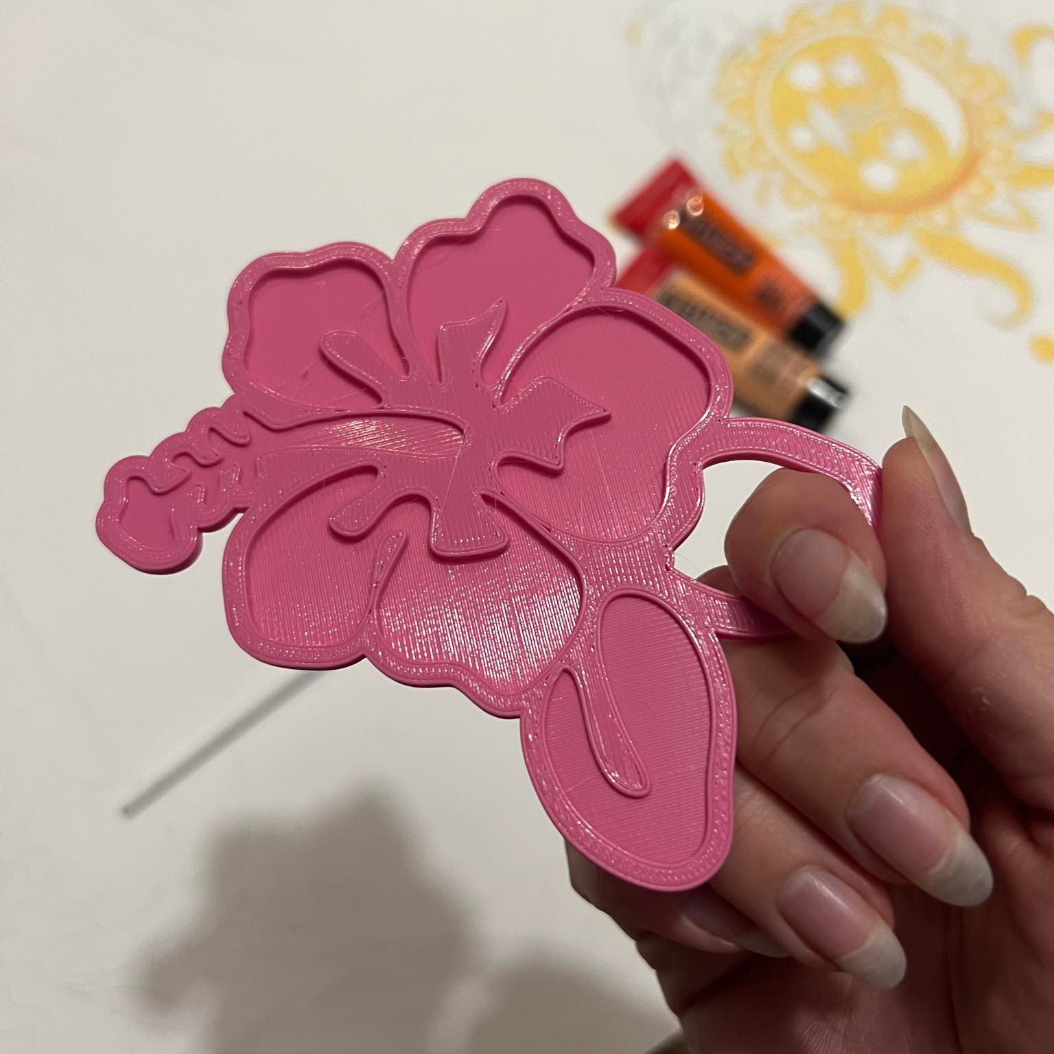 Hibiscus Flower Paint Palette  3D print model_2