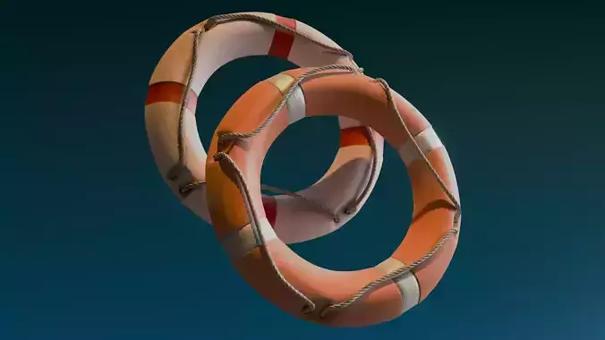 Lifebuoy Low-poly 3D model