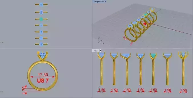 RINGS WITH SIX KIND OF DIAMOND