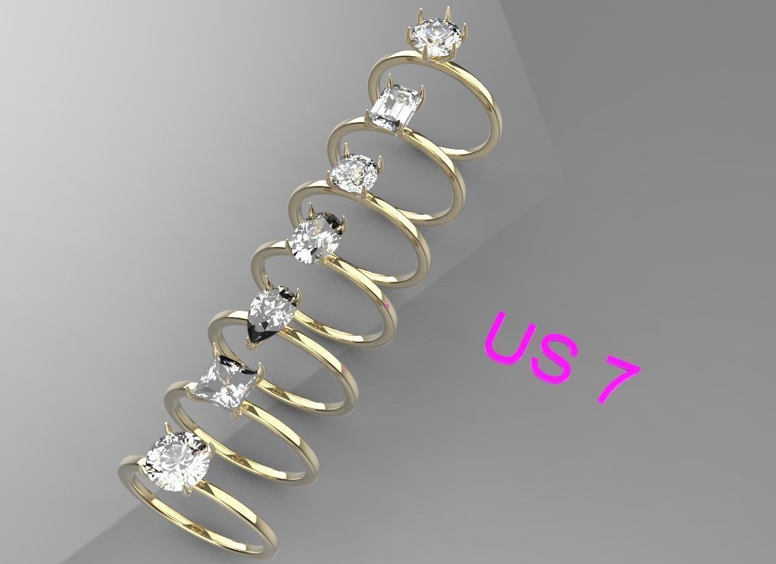 RINGS WITH SIX KIND OF DIAMOND 3D print model_1