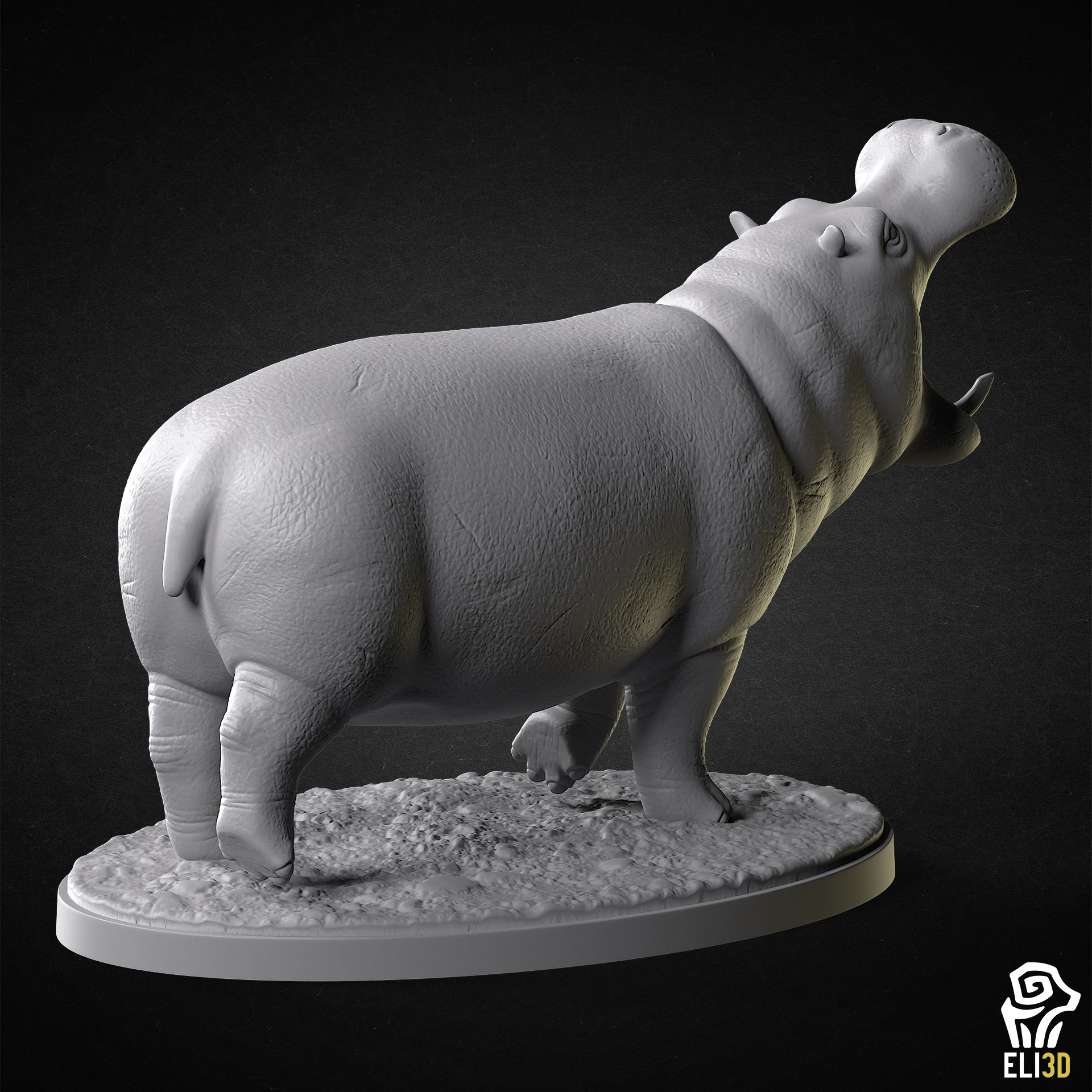 Hippo - Animal  3D print model_1
