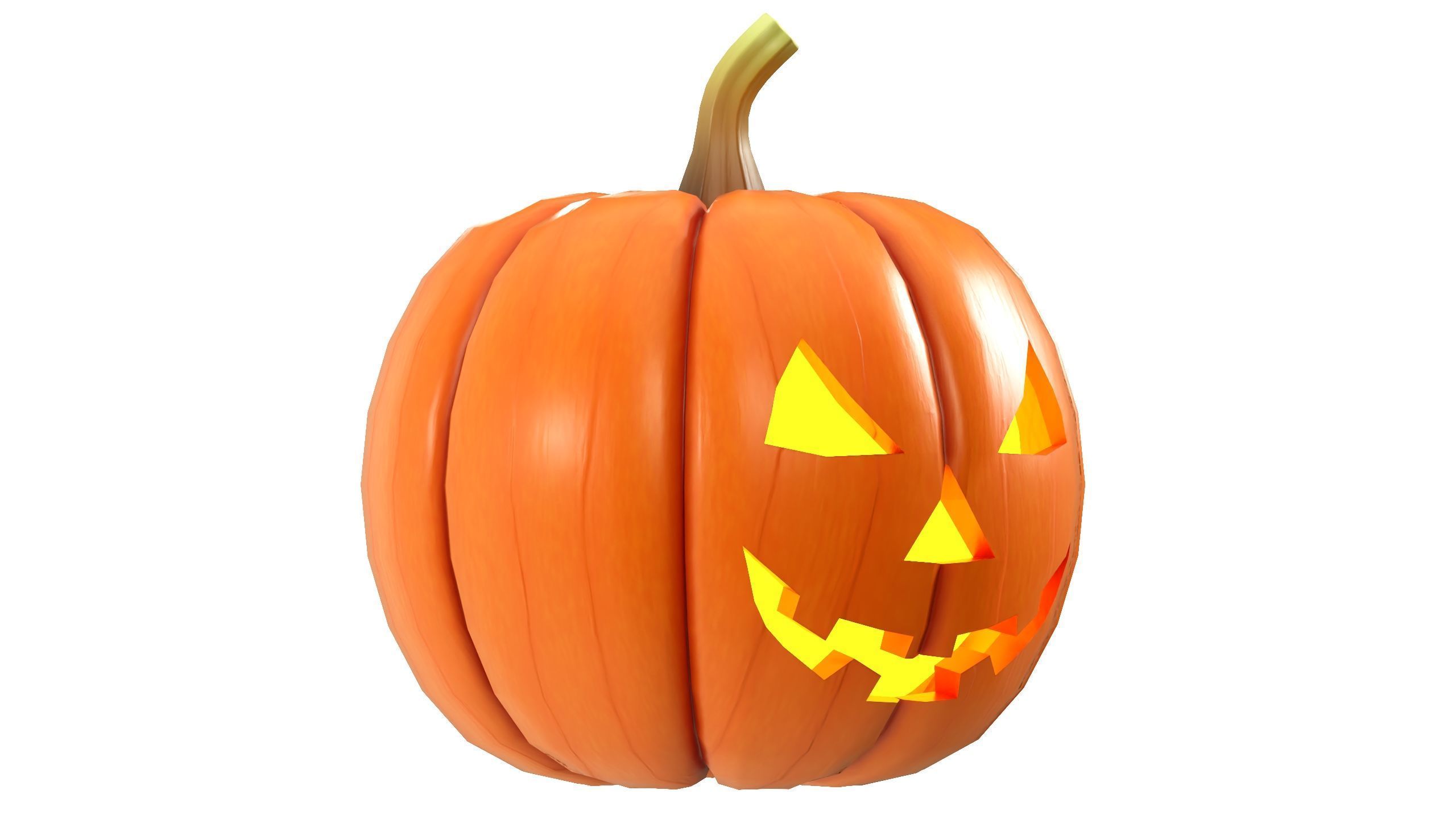 Halloween Pumpkin 01 Low-poly 3D model_4