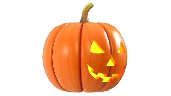 Halloween Pumpkin 01 Low-poly 3D model 5