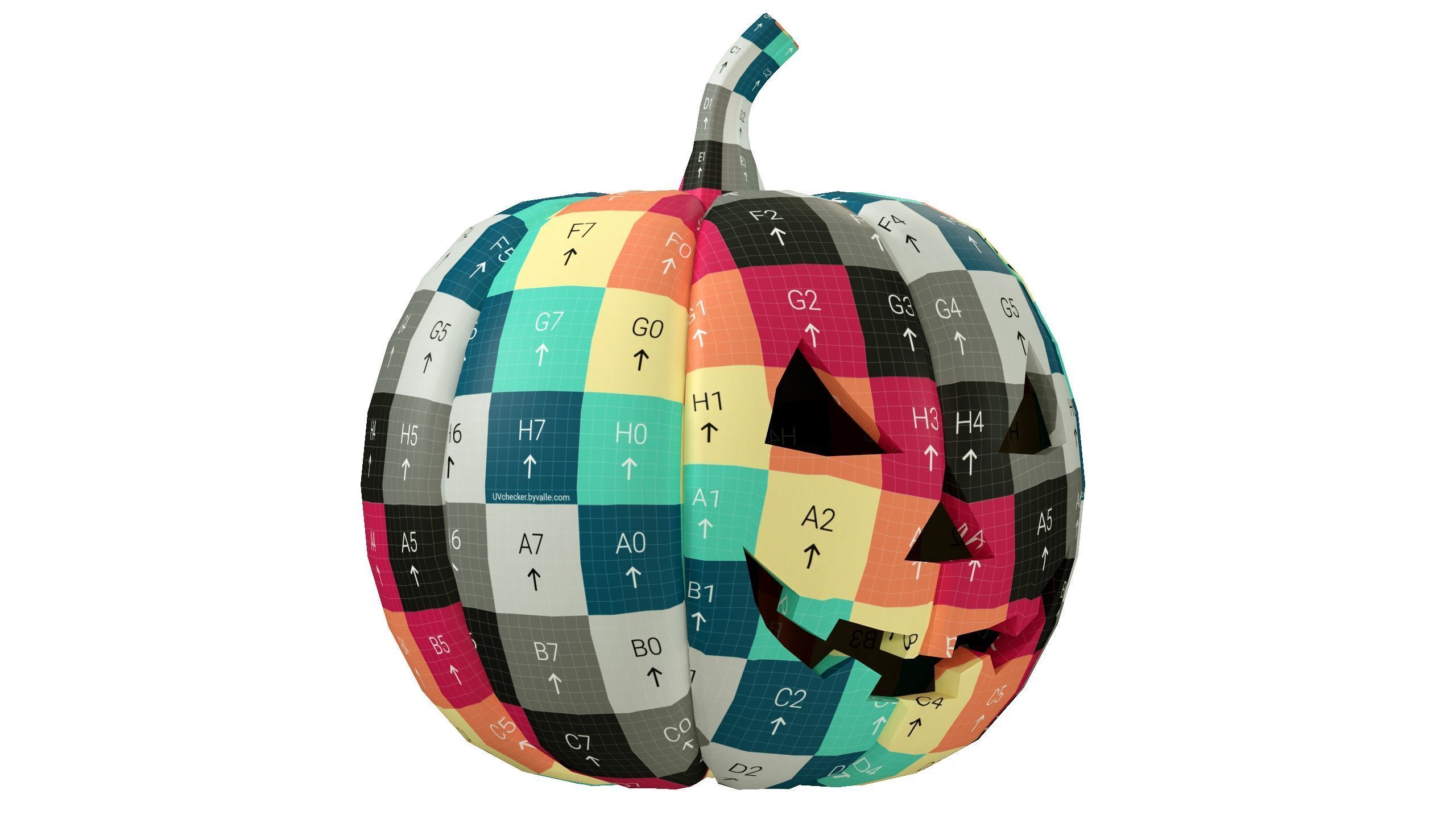 Halloween Pumpkin 01 Low-poly 3D model_17