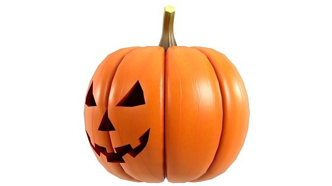 Halloween Pumpkin 01 Low-poly 3D model 4