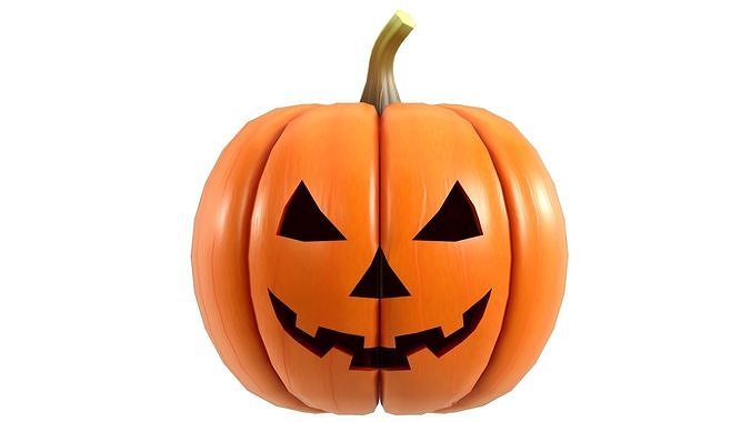 Halloween Pumpkin 01 Low-poly 3D model 2