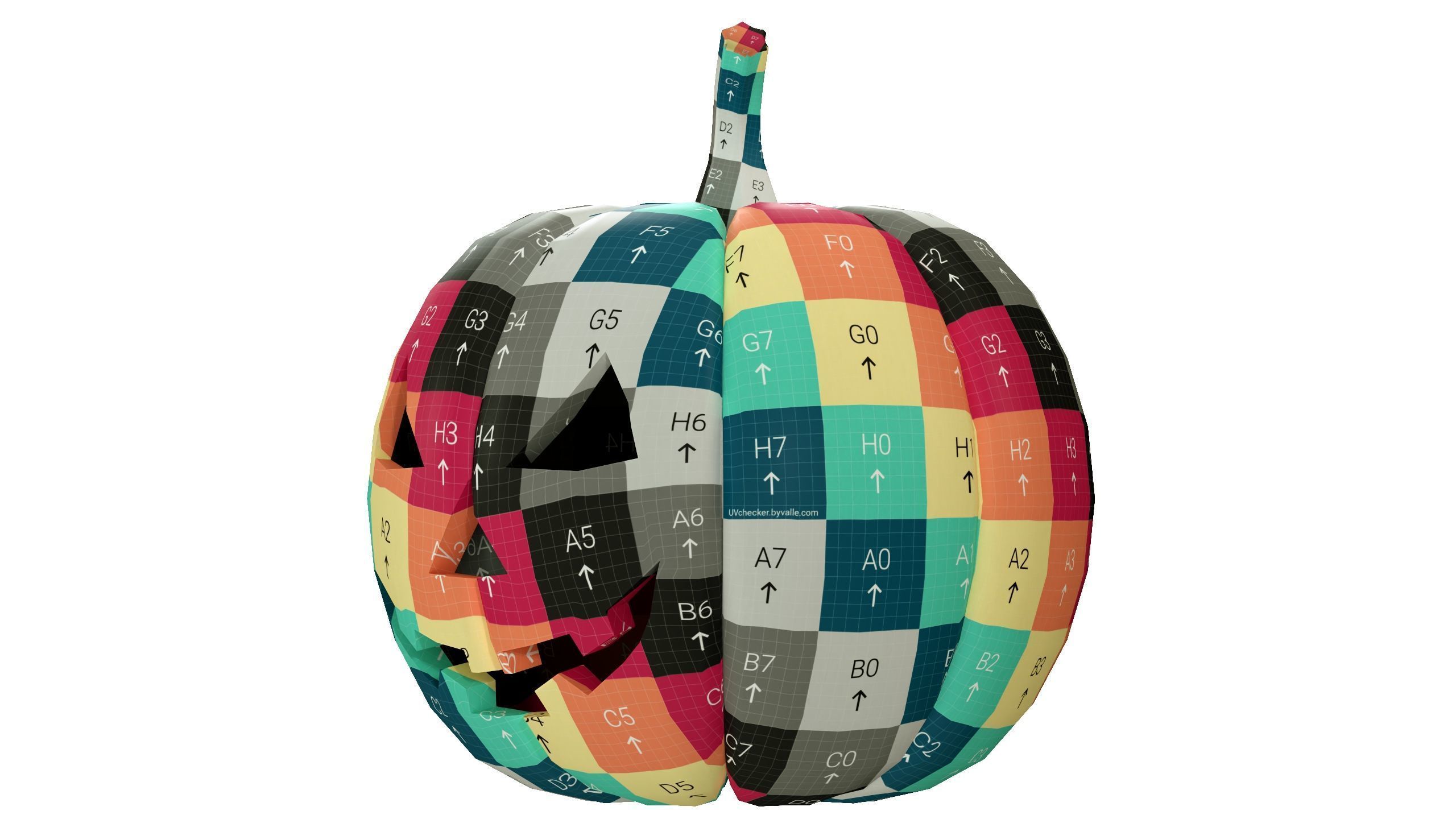 Halloween Pumpkin 01 Low-poly 3D model_16
