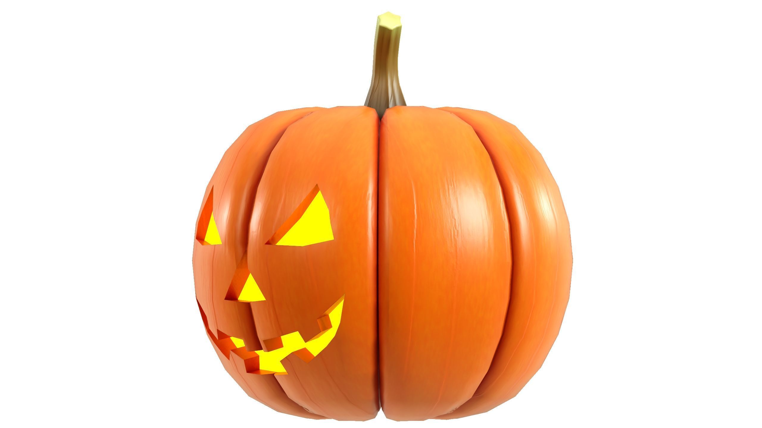 Halloween Pumpkin 01 Low-poly 3D model_2
