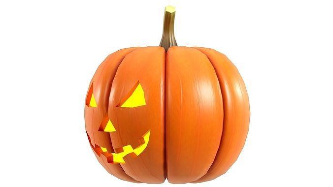 Halloween Pumpkin 01 Low-poly 3D model 3