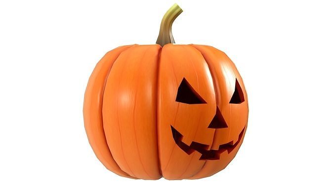 Halloween Pumpkin 01 Low-poly 3D model 6