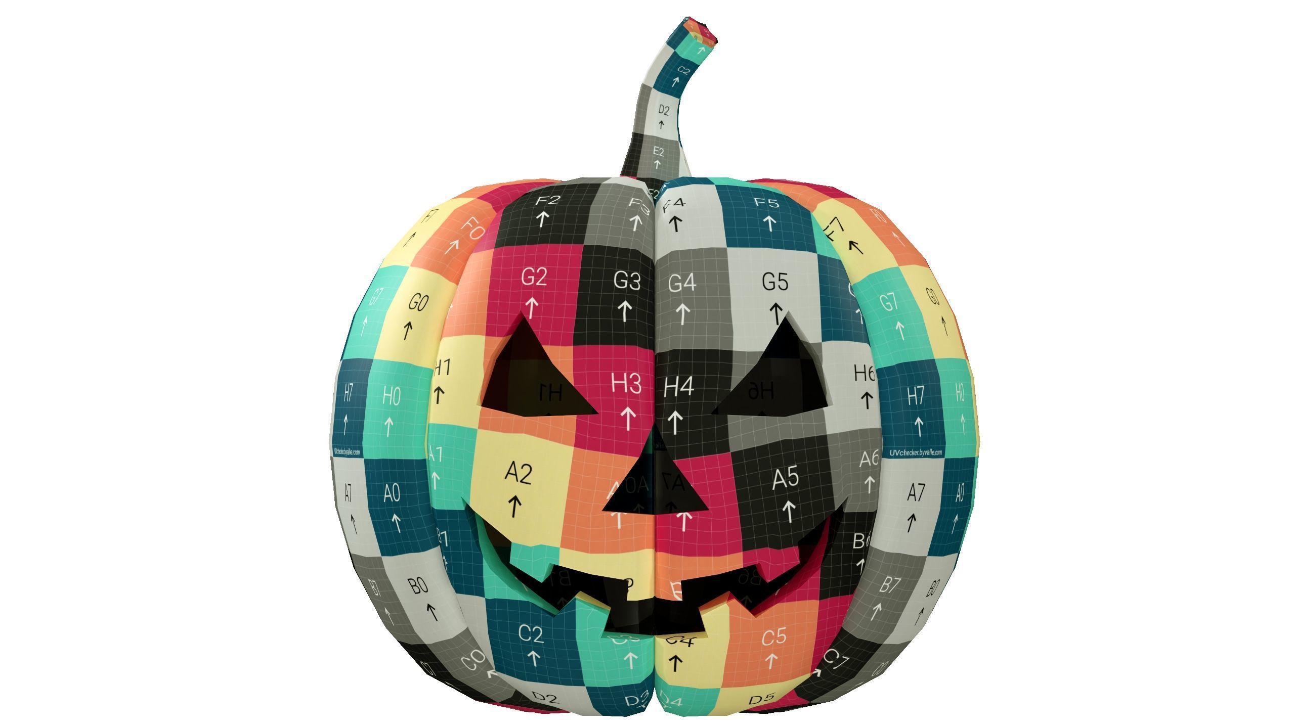 Halloween Pumpkin 01 Low-poly 3D model_15