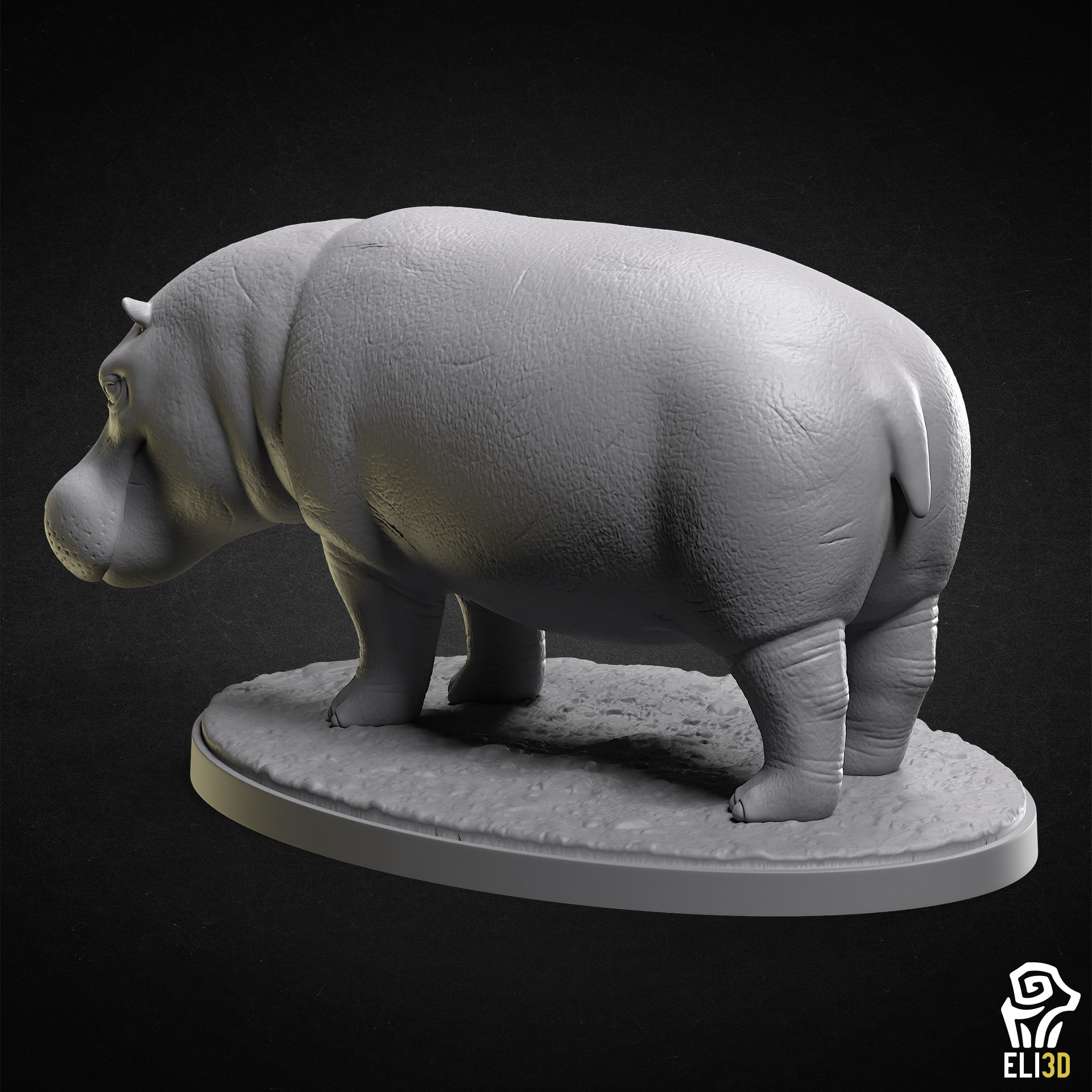 Hippo - Animal 3D print model_1