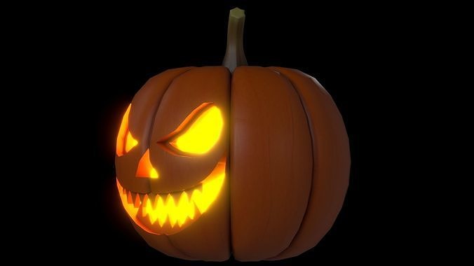 Halloween Pumpkin 03 Low-poly 3D model 7