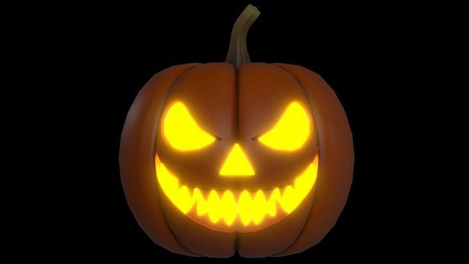 Halloween Pumpkin 03 Low-poly 3D model 5