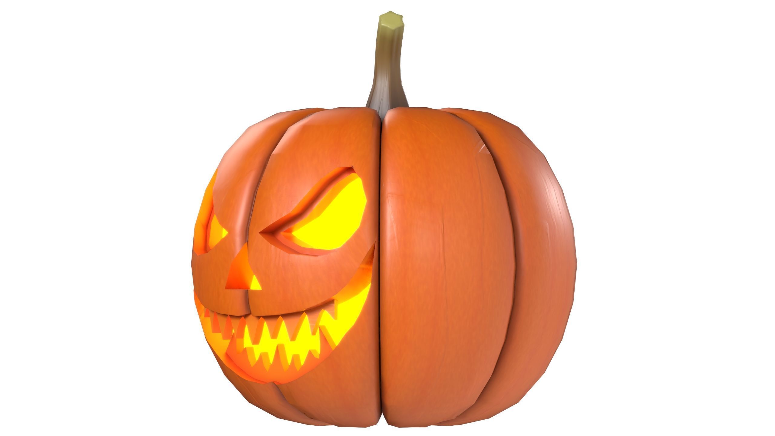 Halloween Pumpkin 03 Low-poly 3D model_2
